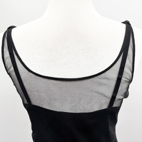 Vintage Y2K Papell Boutique Beaded Mesh Overlay Tank in Black Size Small - Picture 4 of 11